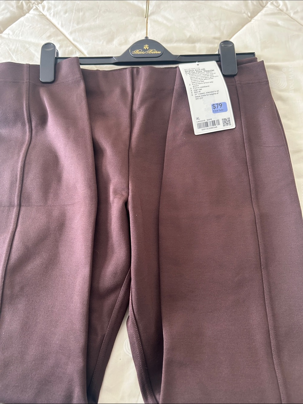 Women’s Lululemon Tailored Burgundy Dress Pants Stretch knit XL